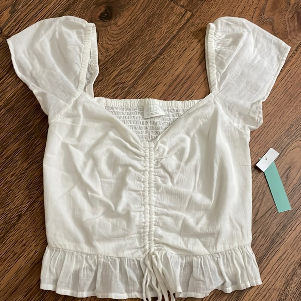 Abound White Tie Blouse